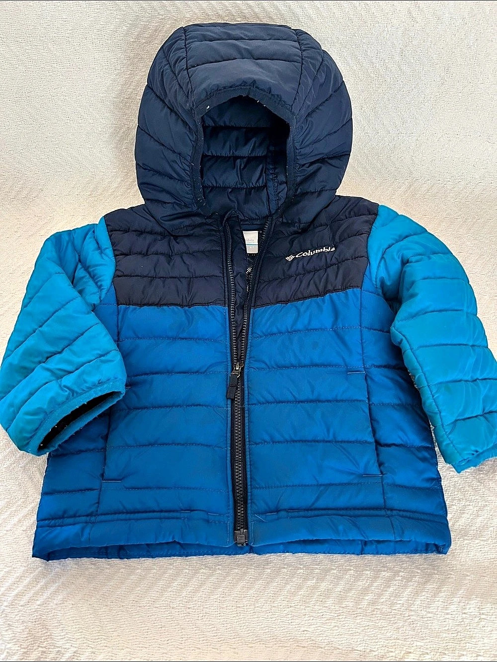Columbia Toddler Boys Powder Lite Hooded Jacket Blue 2T